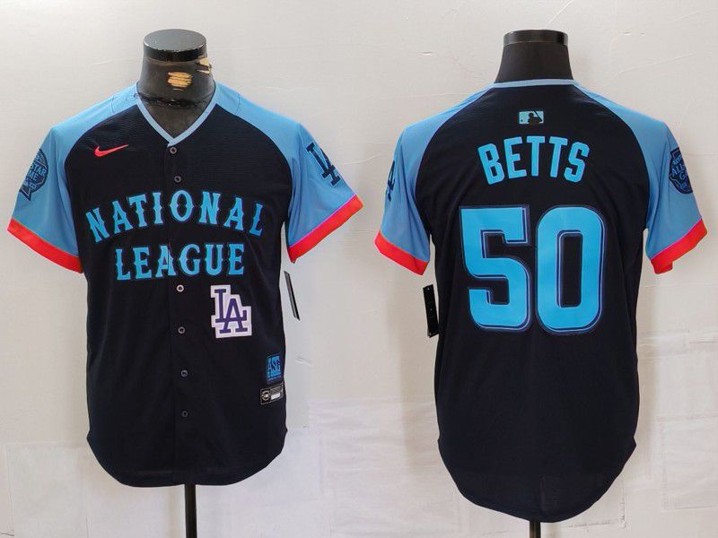 Men Los Angeles Dodgers 50 Betts Blue All star 2024 Nike MLB Jersey style 1